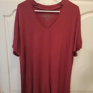 Crazy Train Women's Maroon V-Neck Tee